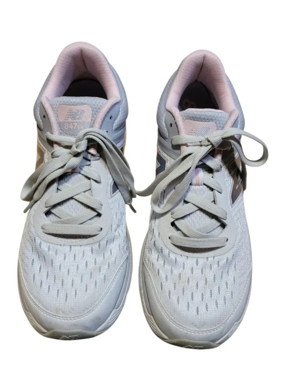 New Balance Gray/Pink Women's 847v4 Stability Walking Shoes